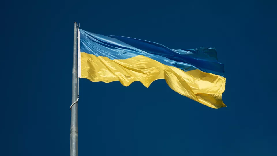 Photo. The Ukranian flag. Yehor-Milohrodskyi, Unsplash.