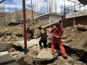 Construction in Leh, India